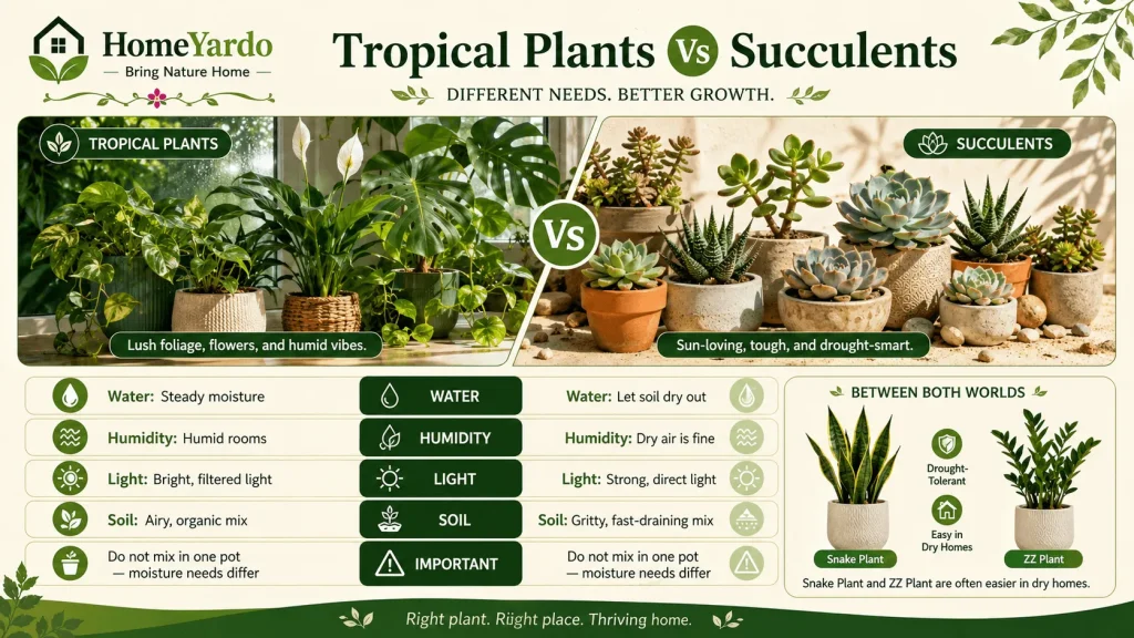Tropical Plants Vs Succulents