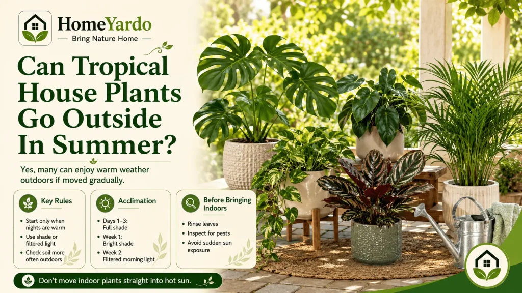 Can Tropical House Plants Go Outside In Summer?