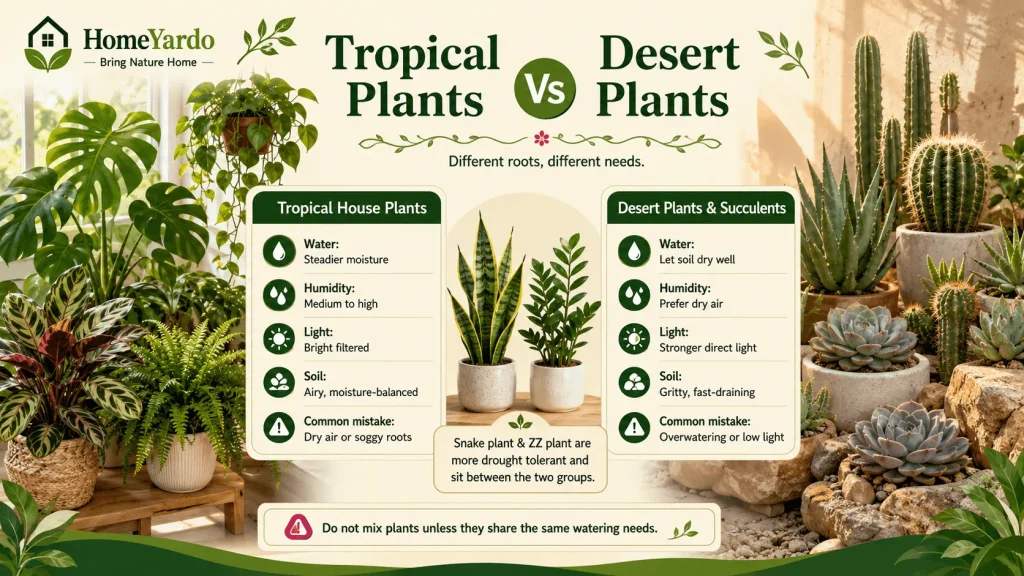 Tropical Plants Vs Desert Plants