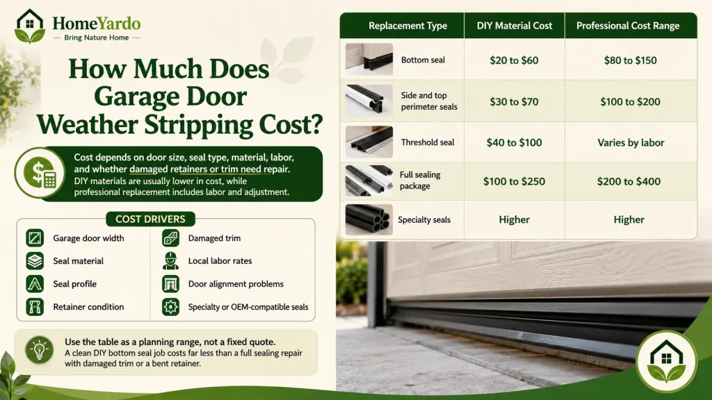 How Much Does Garage Door Weather Stripping Cost?