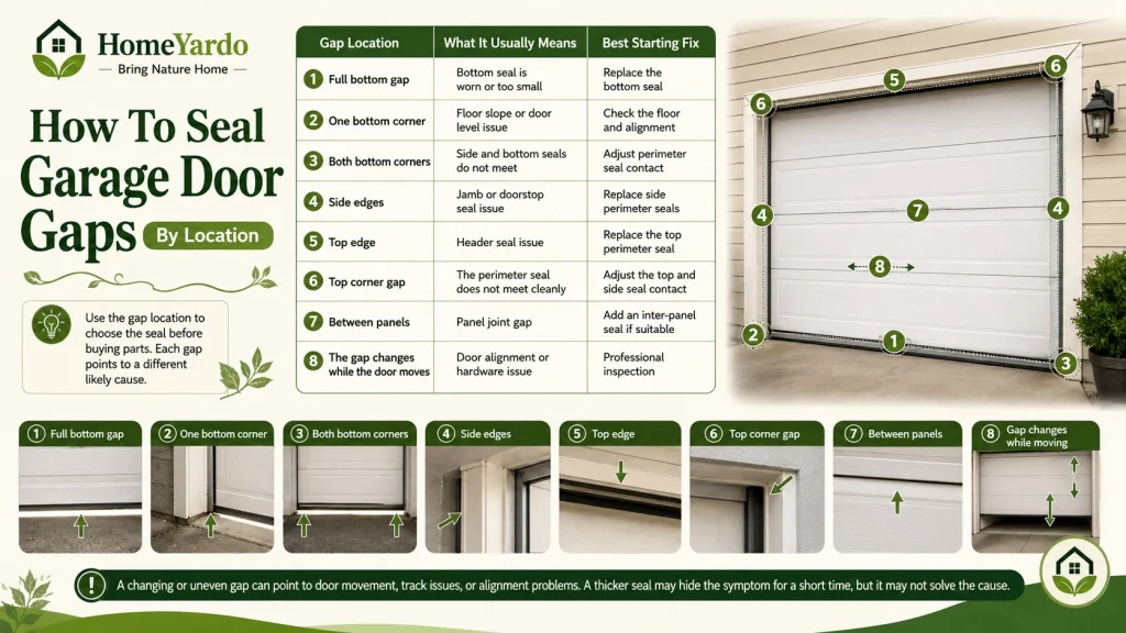 How To Seal Garage Door Gaps By Location