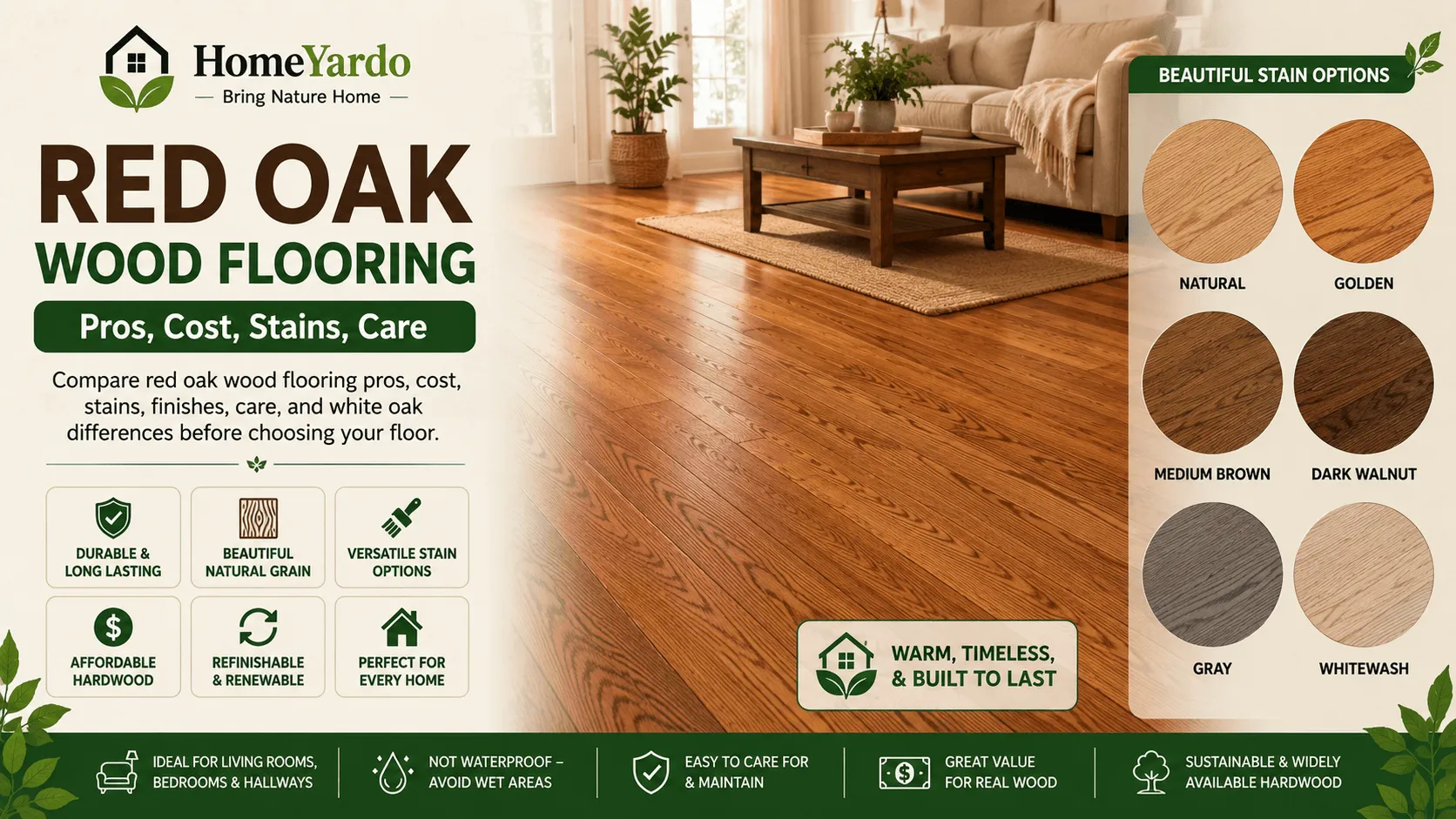 Red Oak Wood Floors: Complete Guide to Pros, Cost, Stains, Finishes & Care