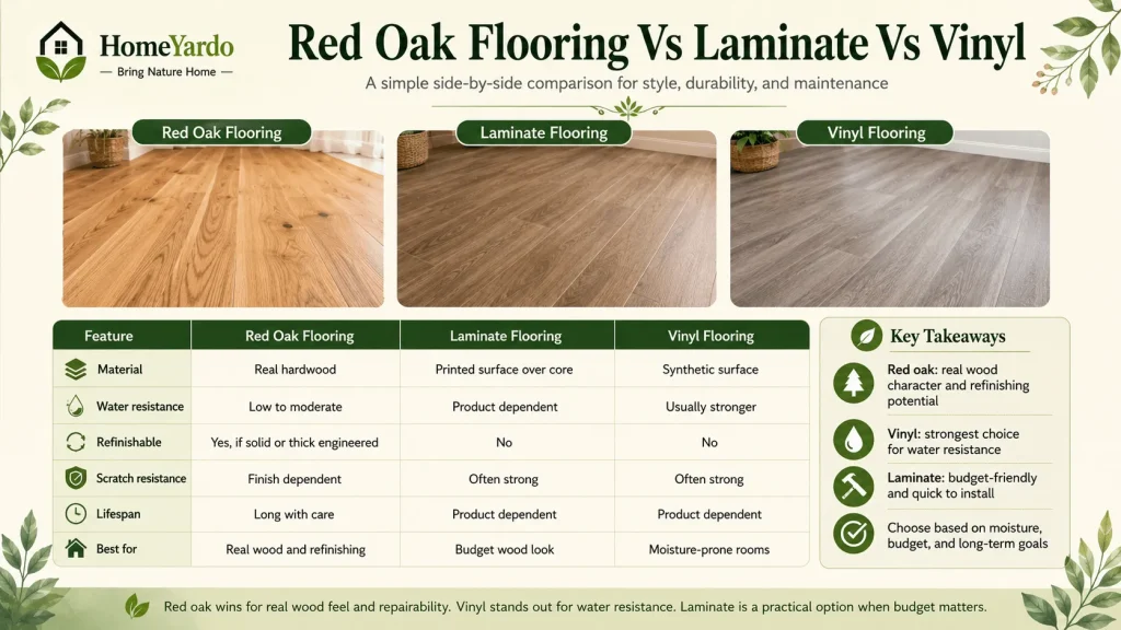 Red Oak Flooring Vs Laminate Vs Vinyl