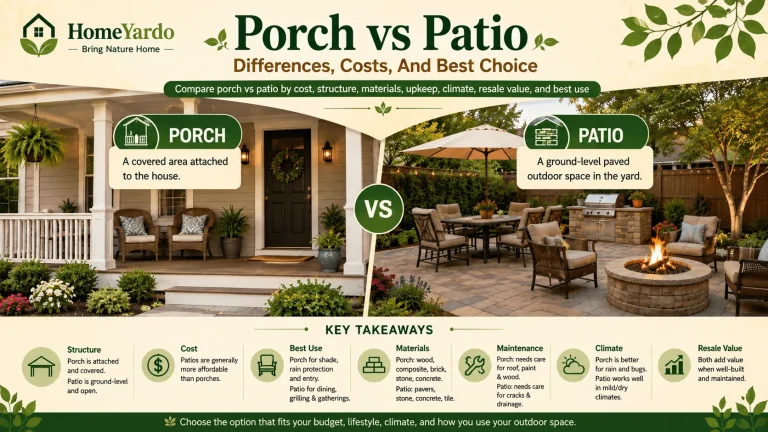 Porch Vs Patio: Differences, Costs, And Best Choice