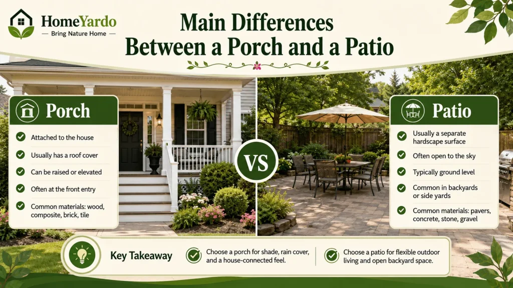 Main Differences Between A Porch And A Patio