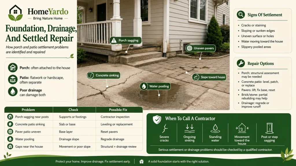 Foundation, Drainage, And Settled Repair