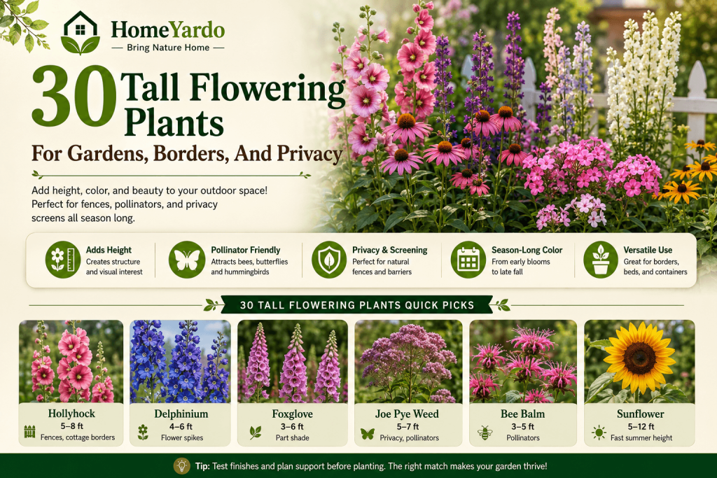 30 Tall Flowering Plants For Gardens, Borders, And Privacy