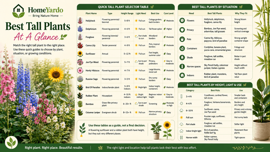 Best Tall Plants At A Glance
