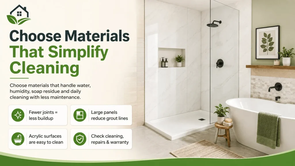 Choose Materials That Simplify Cleaning: Bathroom Remodeling Ideas