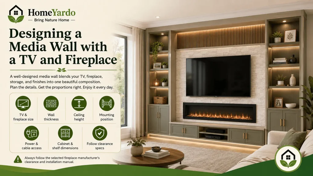 Designing a Media Wall with a TV and Fireplace