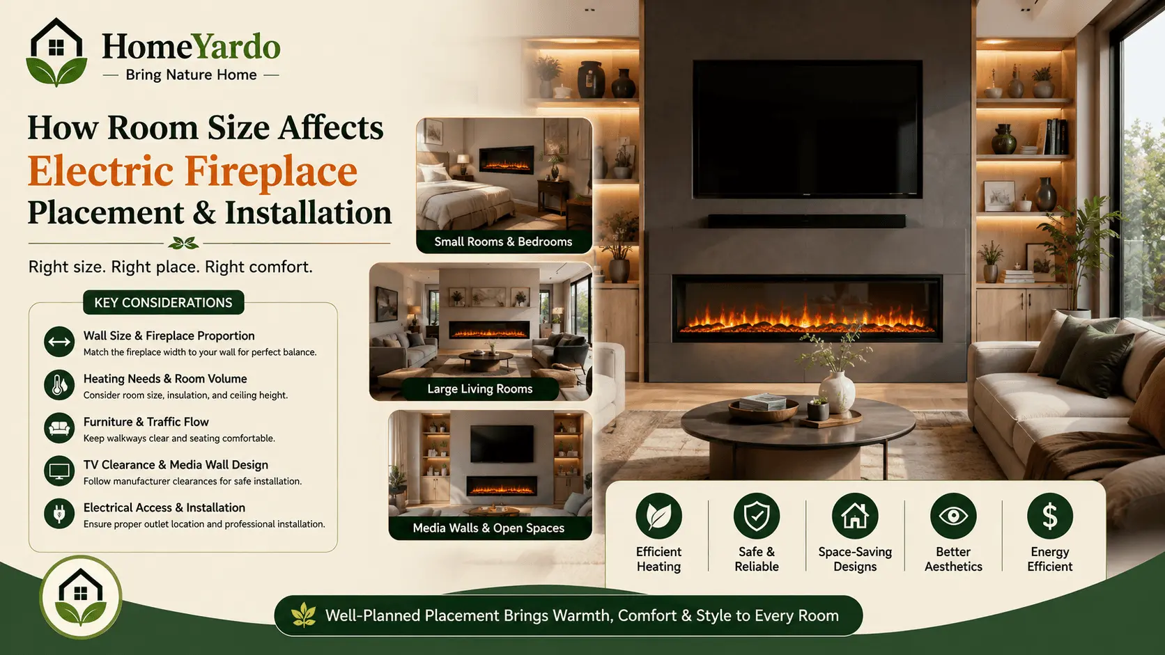 How Room Size Affects Electric Fireplace Placement and Installation