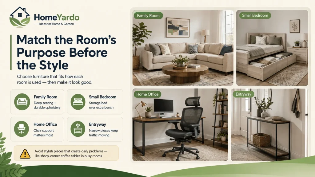 Match the Room’s Purpose Before the Style