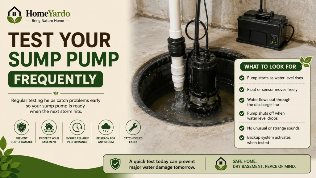 Test your sump pump frequently