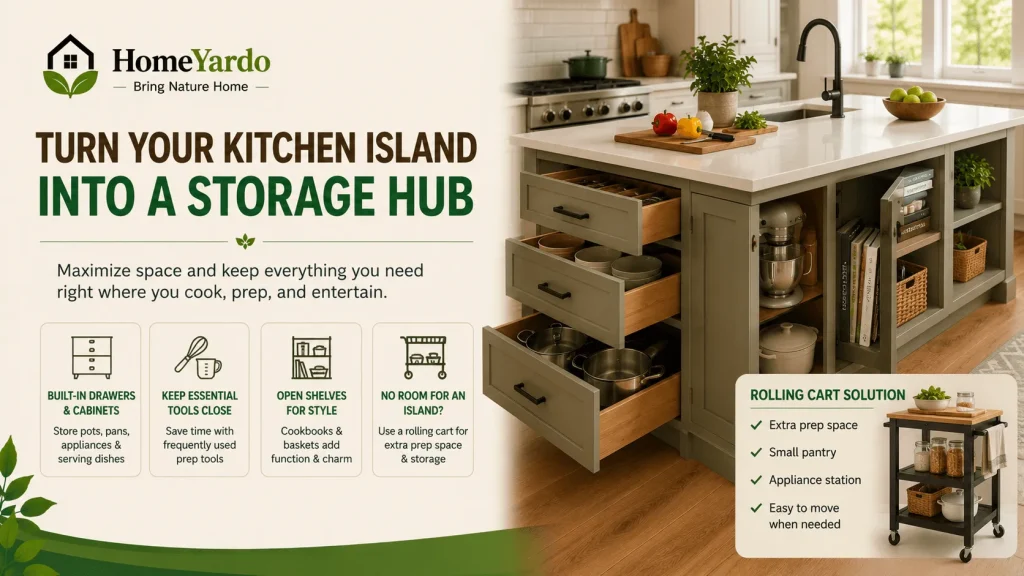 Turn Your Kitchen Island Into a Storage Hub