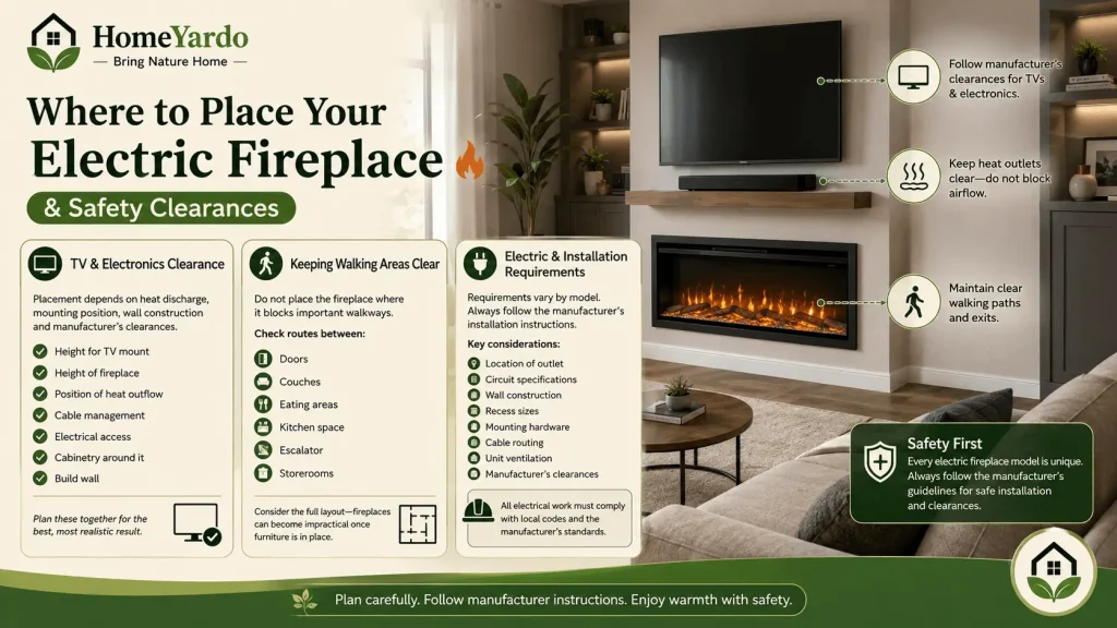 Where to Place Your Electric Fireplace & Safety Clearances