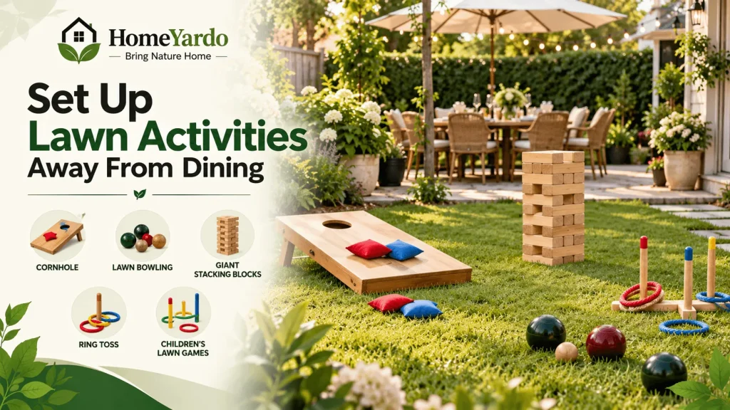 10. Set Up Lawn Activities Away From Dining