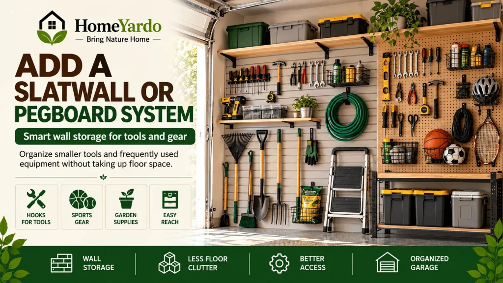 2. Add a Slatwall or Pegboard System