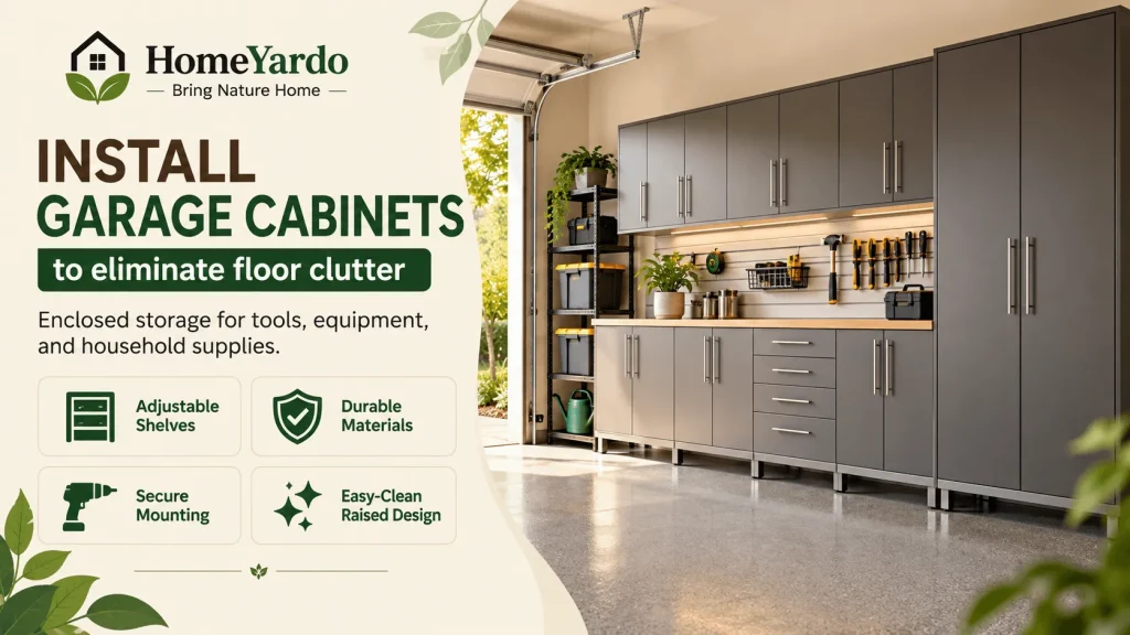 3. Install Garage Cabinets to Eliminate Floor Clutter