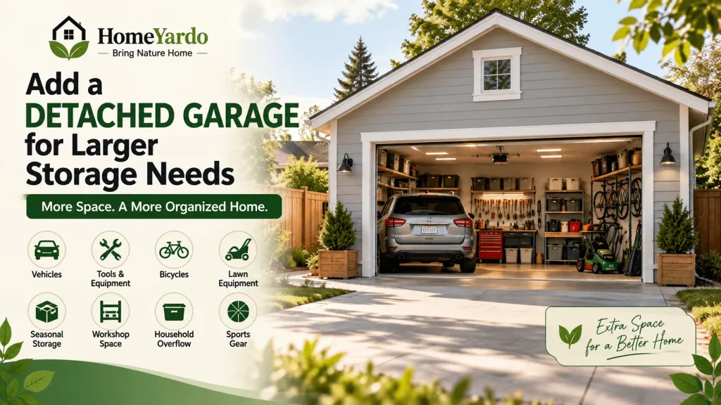 4. Add a Detached Garage for Larger Storage Needs