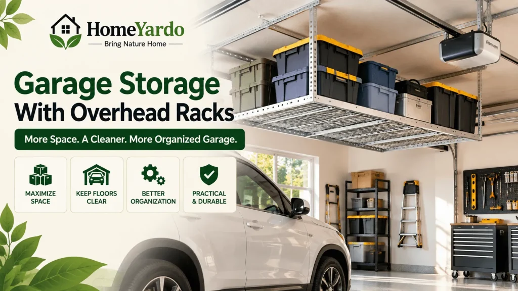 5. Improve Garage Storage With Overhead Racks