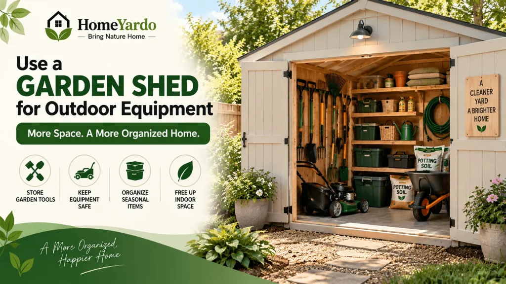 5. Use a Garden Shed for Outdoor Equipment
