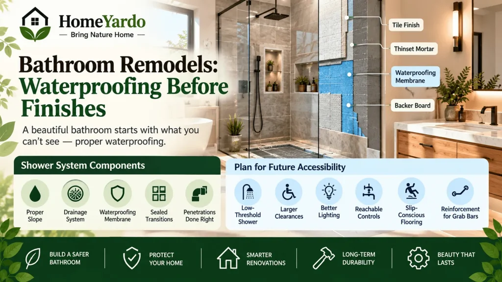Bathroom Remodels Waterproofing Before Finishes