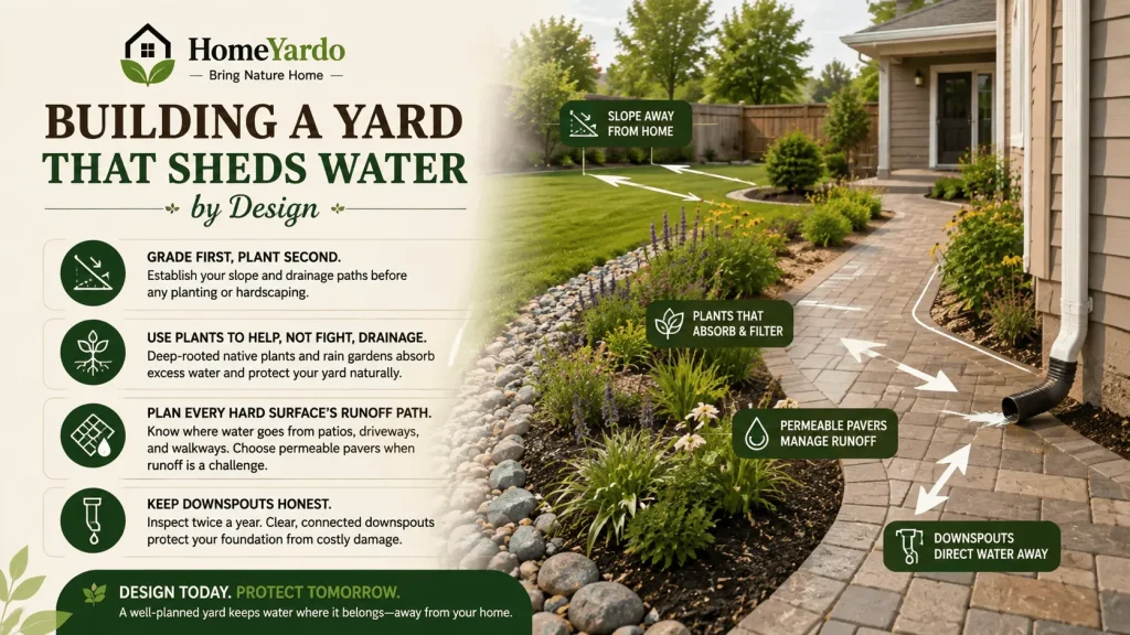 Building a Yard That Sheds Water by Design