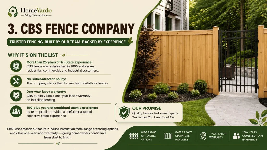 3. CBS Fence Company