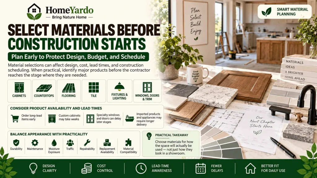 8. Select Materials Before Construction Starts