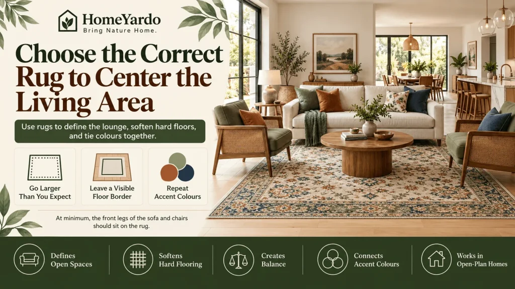 Choose the Correct Rug to Center the Living Area