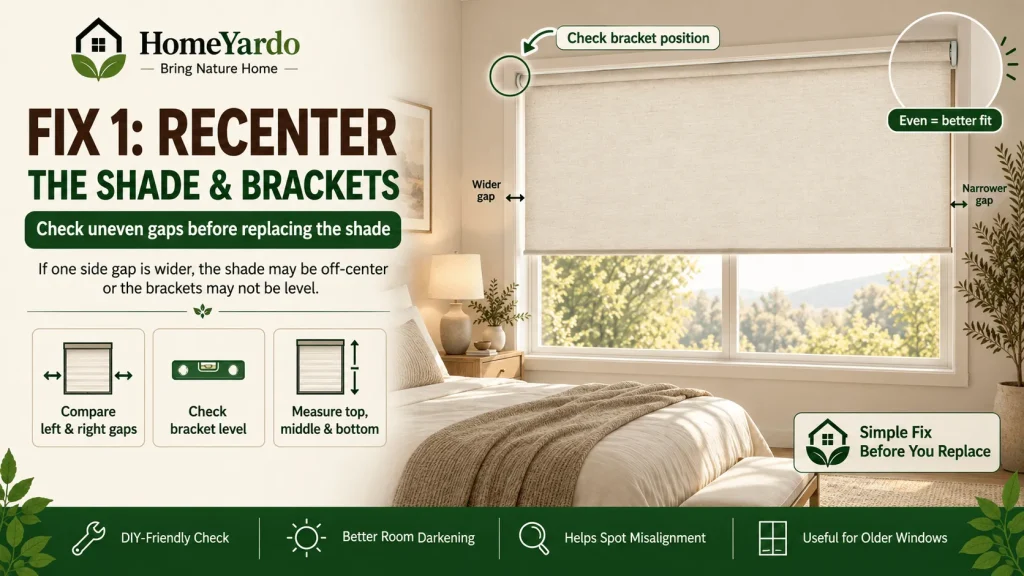 Fix 1 Recenter the Shade and Brackets