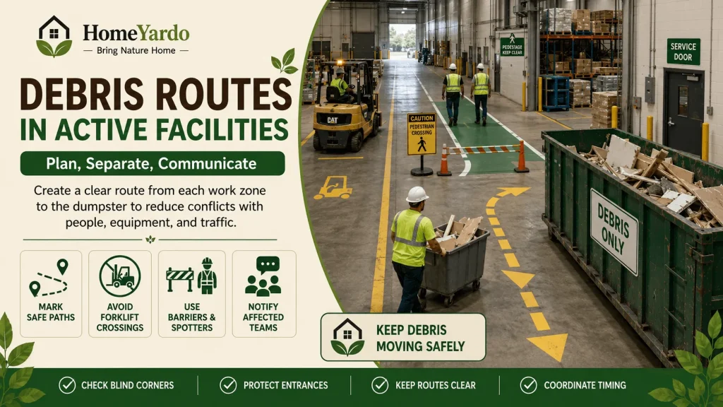 How Should Debris Move Through an Active Facility?