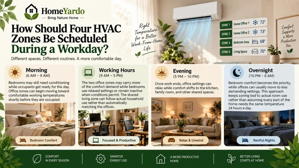 How Should Four HVAC Zones Be Scheduled During a Workday