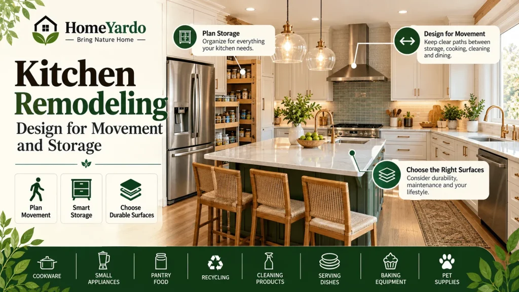 Kitchen Remodeling Design for Movement and Storage