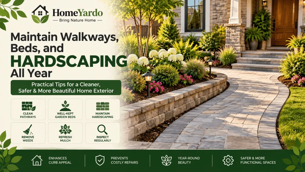 Maintain Walkways, Beds, and Hardscaping All Year