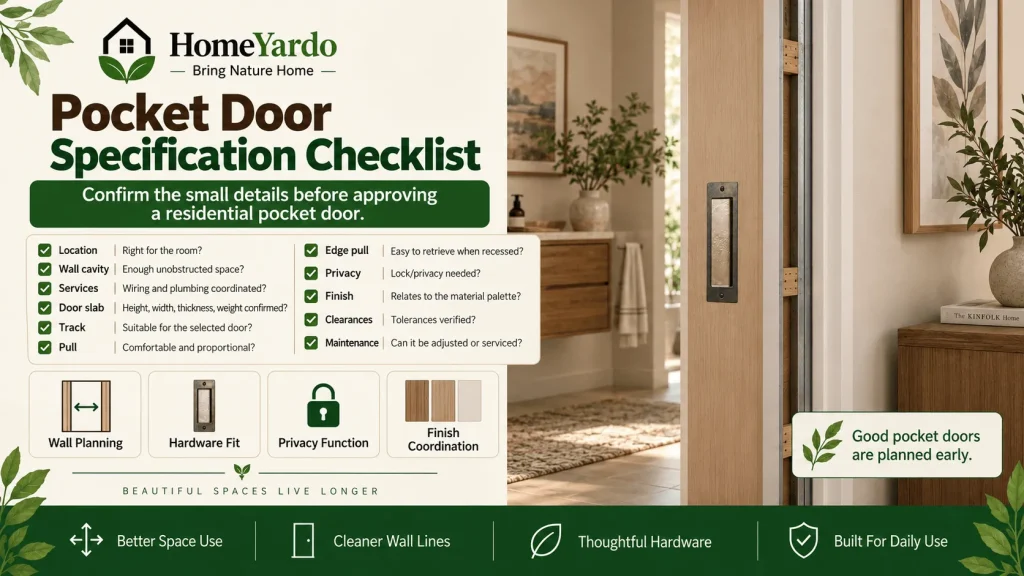 Pocket Door Specification Checklist