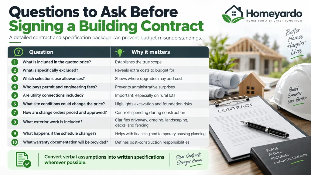 Questions to Ask Before Signing a Building Contract