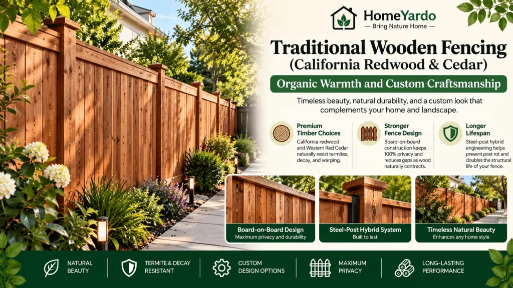 2. Traditional Wooden Fencing
