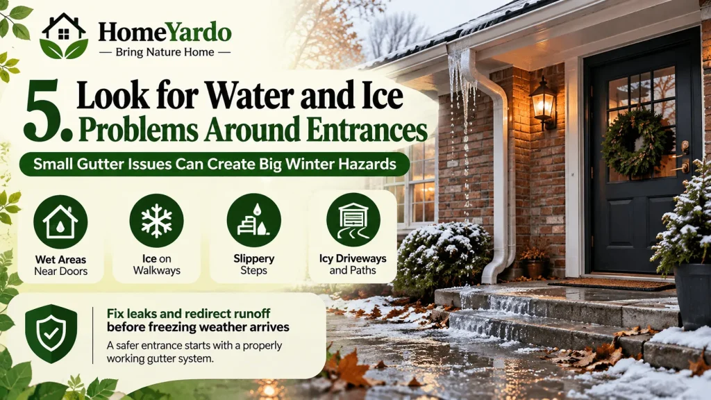 5. Look for Water and Ice Problems Around Entrances