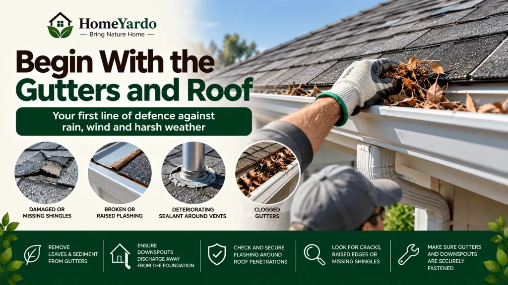 Begin With the Gutters and Roof