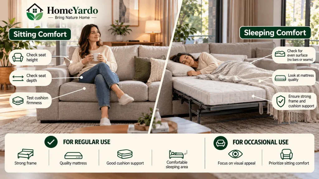 Check Sitting And Sleeping Comfort