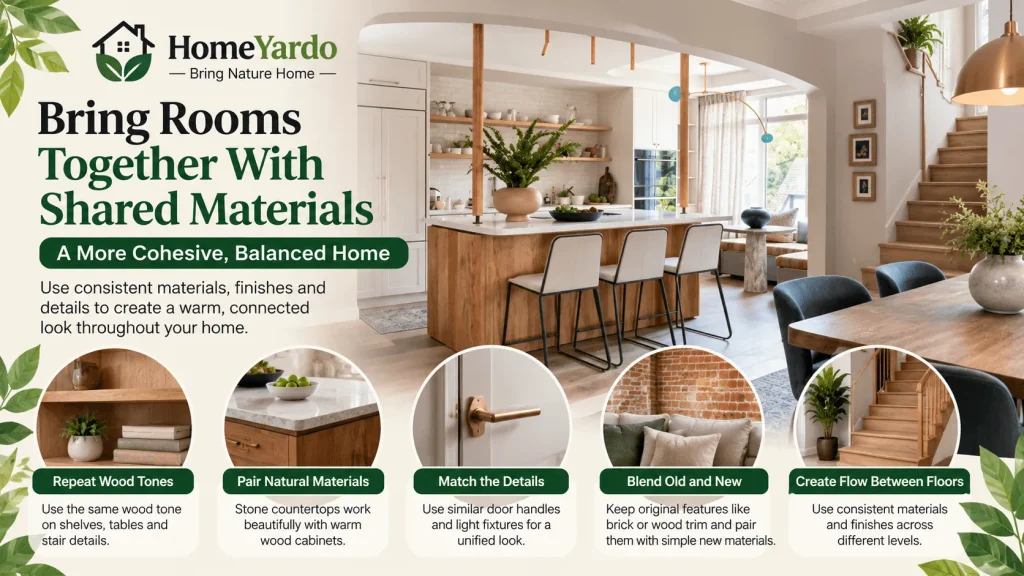 Bring Rooms Together With Shared Materials