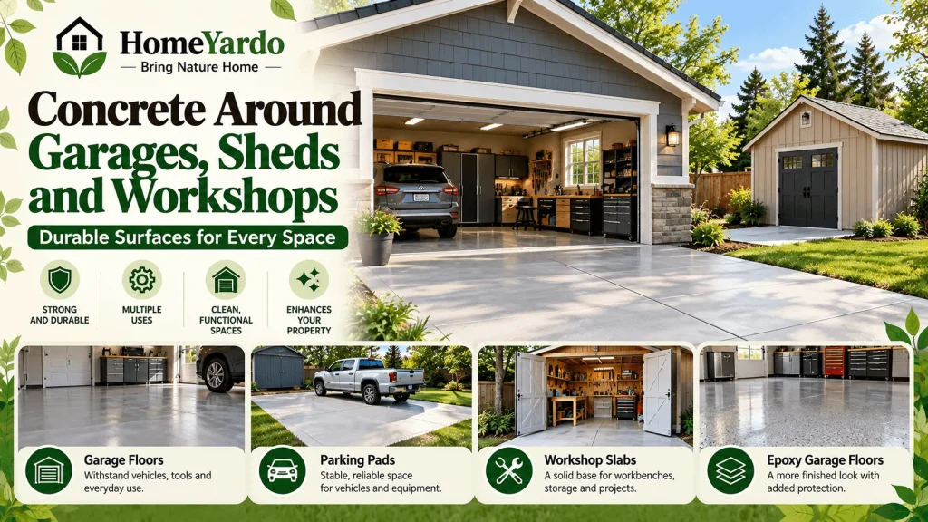 Concrete Around Garages, Sheds, and Workshops