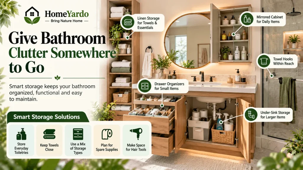 Give Bathroom Clutter Somewhere to Go