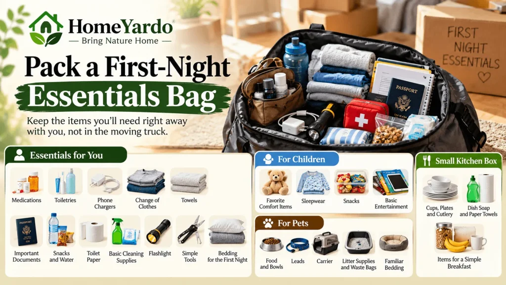Pack a First-Night Essentials Bag