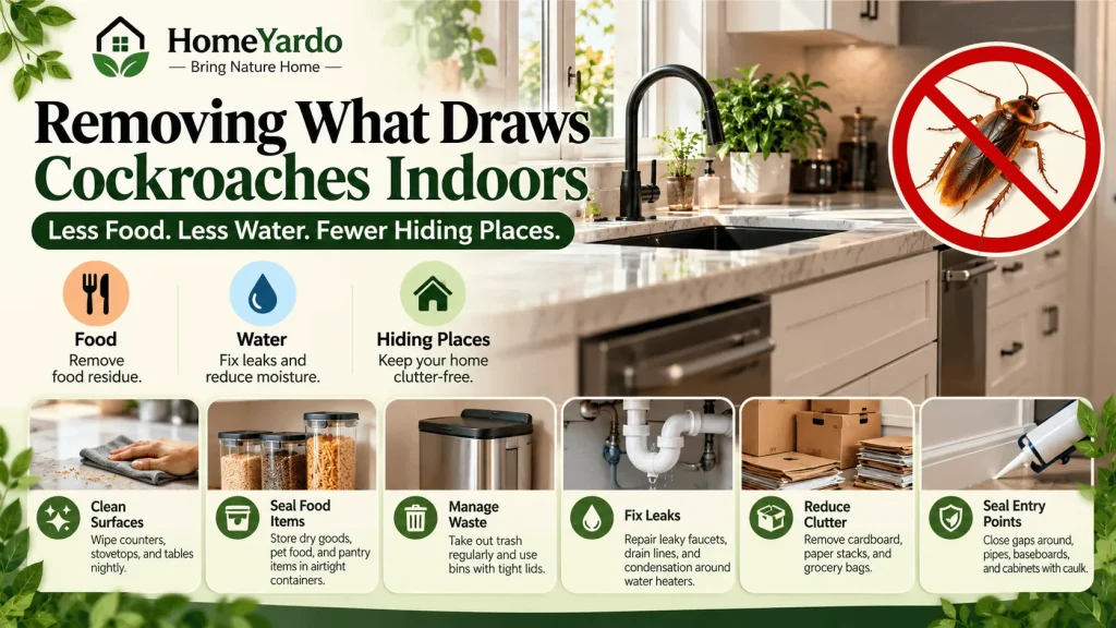 Removing What Draws Cockroaches Indoors