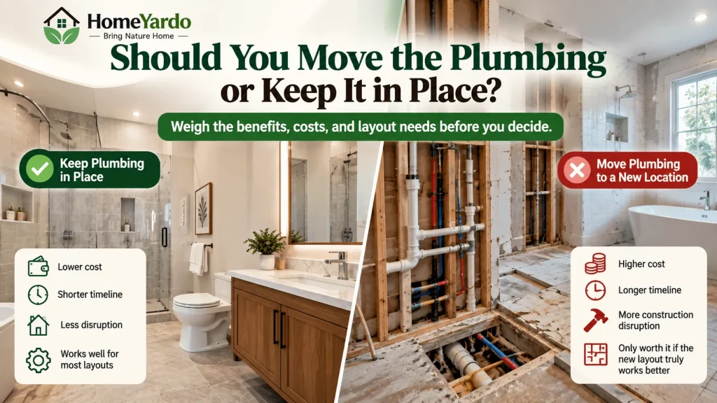 Should you move the plumbing or keep it in place
