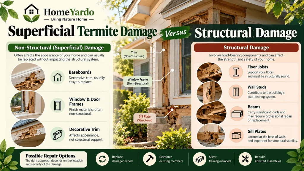 Superficial Termite Damage Versus Structural Damage