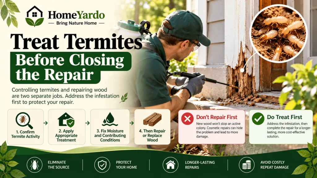Treat Termites Before Closing the Repair