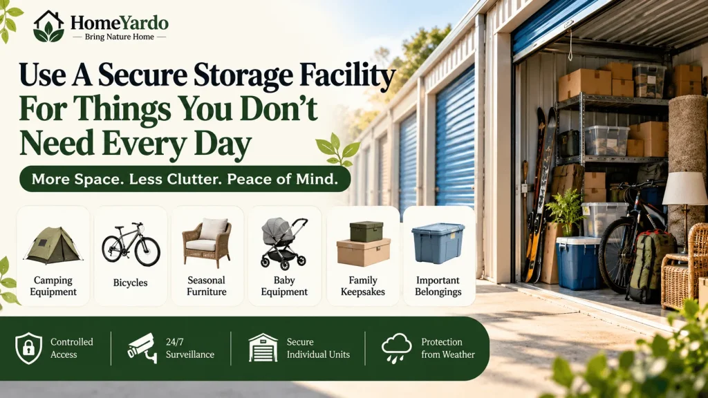 Use A Secure Storage Facility For Things You Don't Need Every Day